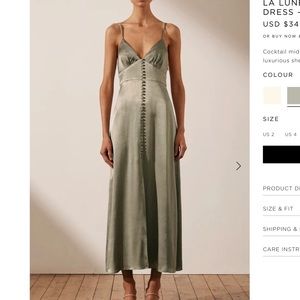 Shona Joy, Bridesmaid La Lune Midi Dress in Sage, US Size 4